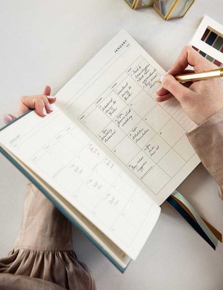 2024 Desktop Linen Bound Planner - Bermuda (Pre-Order) Planners Bespoke Letterpress 