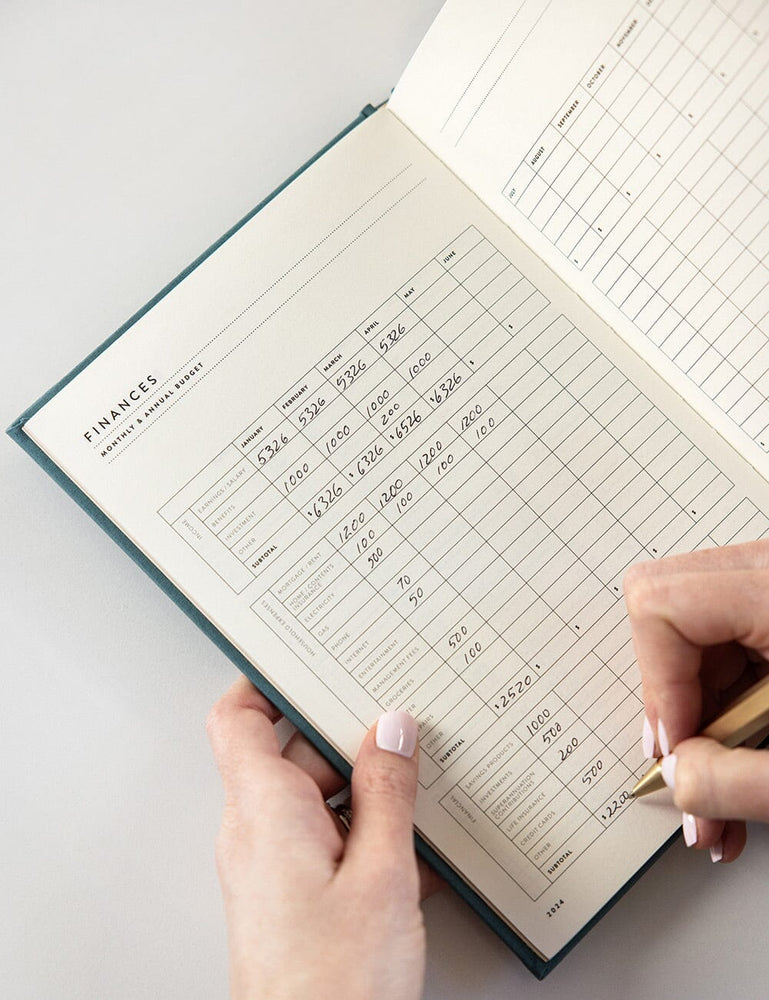 2024 Desktop Linen Bound Planner - Bermuda (Pre-Order) Planners Bespoke Letterpress 