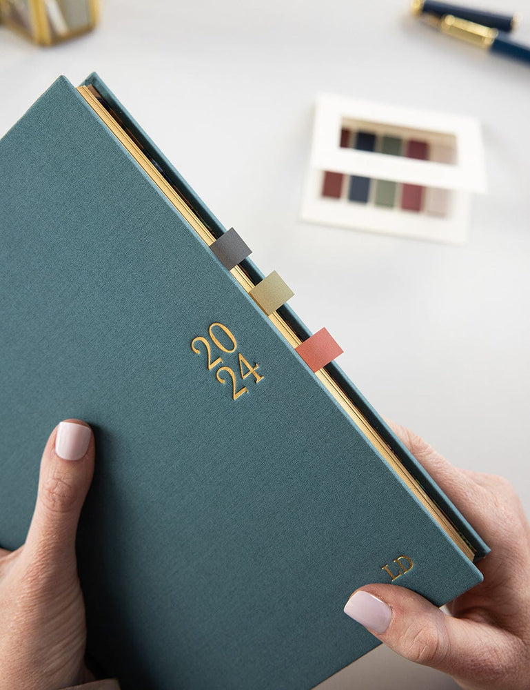 2024 Desktop Linen Bound Planner - Bermuda (Pre-Order) Planners Bespoke Letterpress 