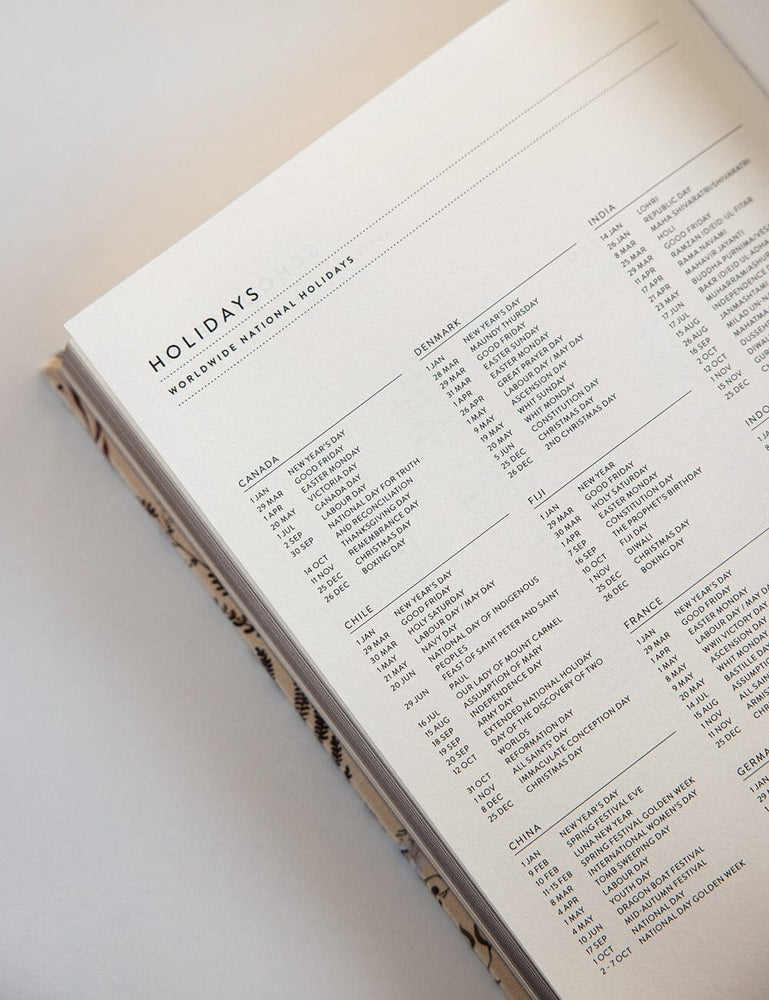 2024 Desktop Linen Bound Planner - Botanica Planners Bespoke Letterpress 