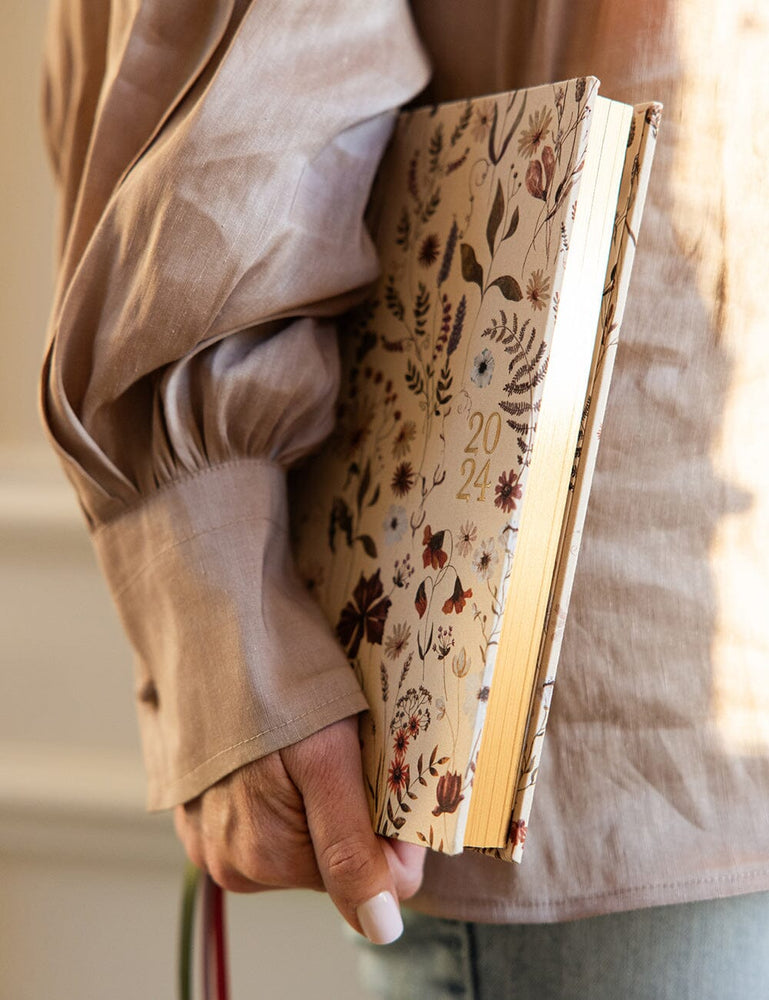 2024 Desktop Linen Bound Planner - Botanica Planners Bespoke Letterpress 