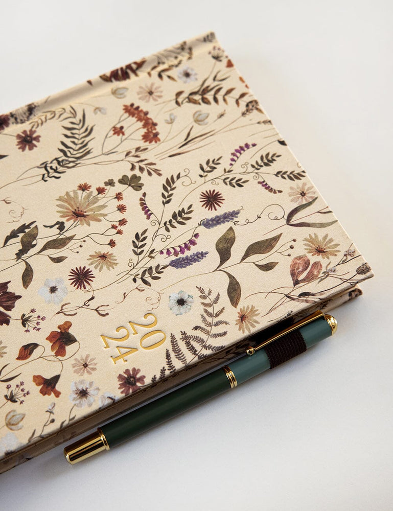 2024 Desktop Linen Bound Planner - Botanica Planners Bespoke Letterpress 