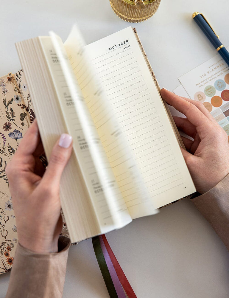 2024 Desktop Linen Bound Planner - Botanica Planners Bespoke Letterpress 