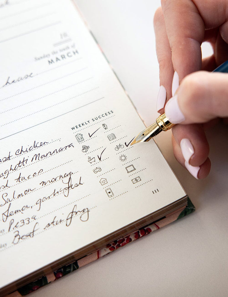 2024 Desktop Linen Bound Planner - Pomegranate (Pre-Order) Planners Bespoke Letterpress 