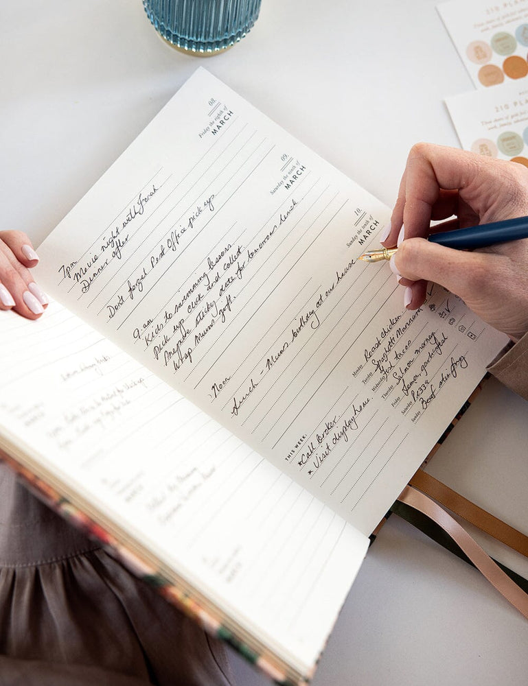 2024 Desktop Linen Bound Planner - Pomegranate (Pre-Order) Planners Bespoke Letterpress 