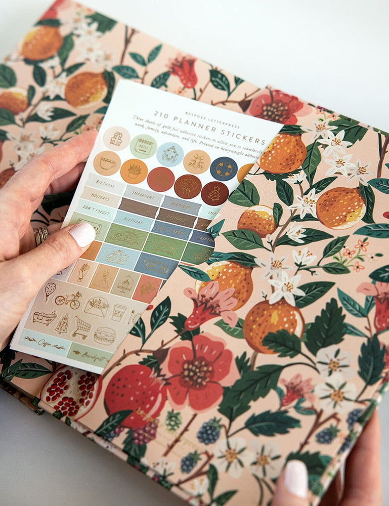 2024 Desktop Linen Bound Planner - Pomegranate (Pre-Order) Planners Bespoke Letterpress 
