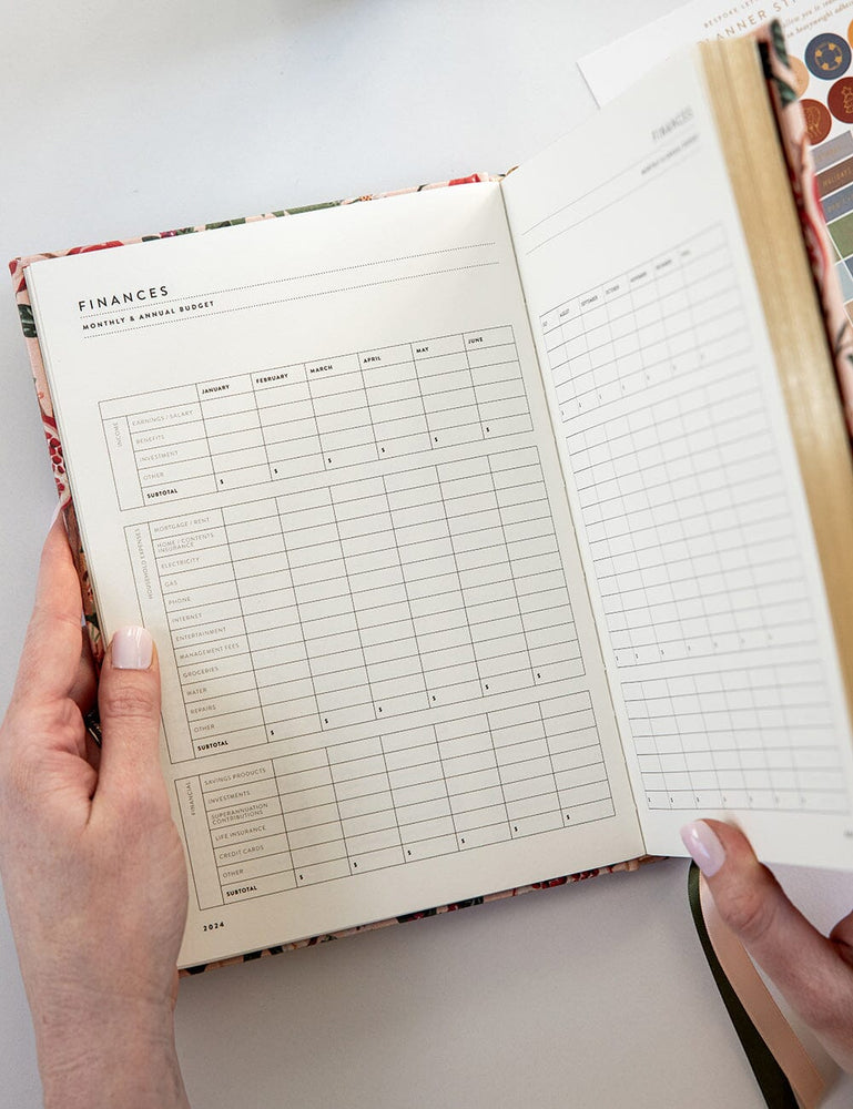 2024 Desktop Linen Bound Planner - Pomegranate (Pre-Order) Planners Bespoke Letterpress 