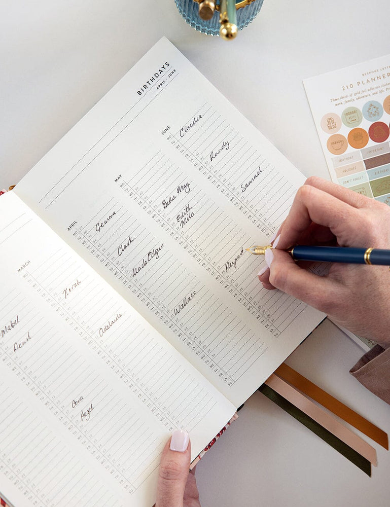 2024 Desktop Linen Bound Planner - Pomegranate (Pre-Order) Planners Bespoke Letterpress 