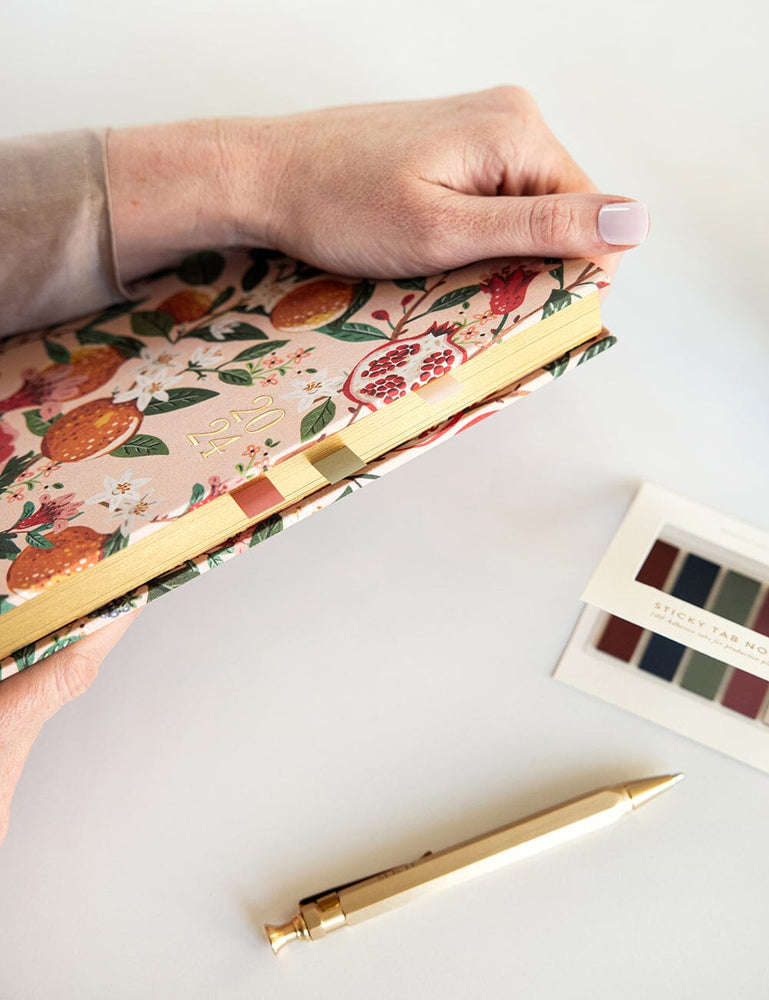 2024 Desktop Linen Bound Planner - Pomegranate (Pre-Order) Planners Bespoke Letterpress 