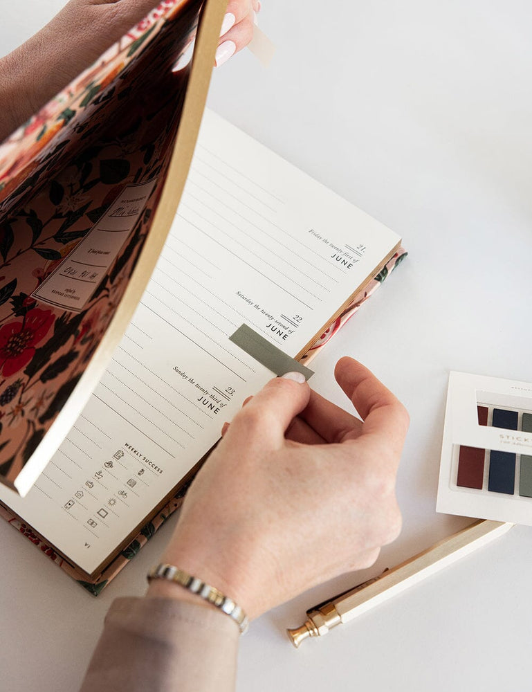2024 Desktop Linen Bound Planner - Pomegranate (Pre-Order) Planners Bespoke Letterpress 