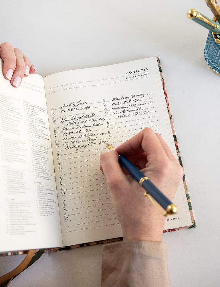 2024 Desktop Linen Bound Planner - Pomegranate (Pre-Order) Planners Bespoke Letterpress 