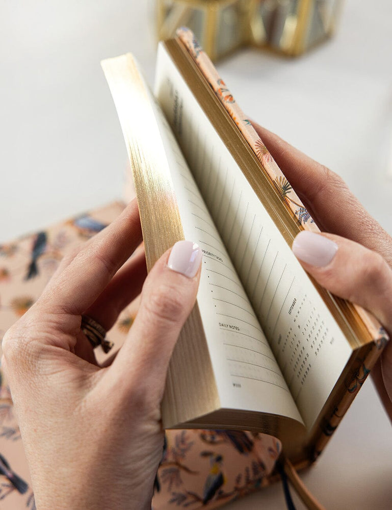 2024 Day to a Page Linen Bound Planner - Songbirds (Pre-Order) Planners Bespoke Letterpress 