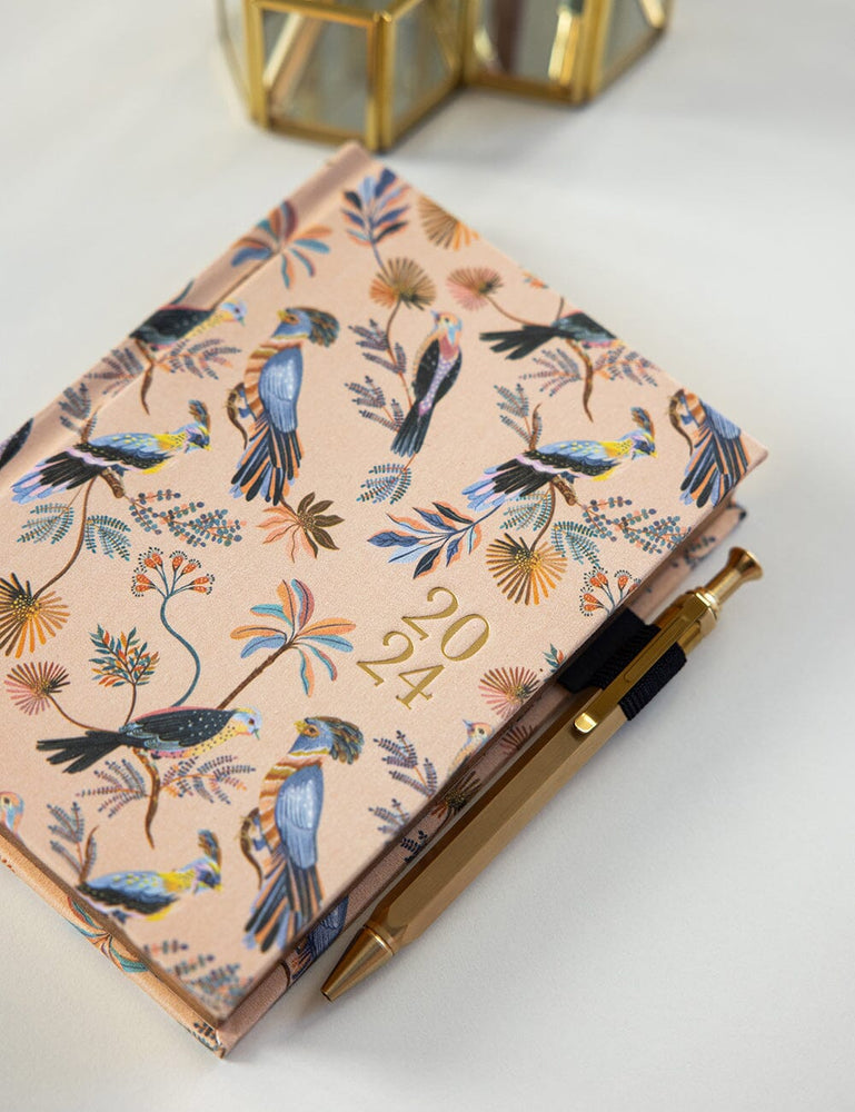 2024 Day to a Page Linen Bound Planner - Songbirds (Pre-Order) Planners Bespoke Letterpress 
