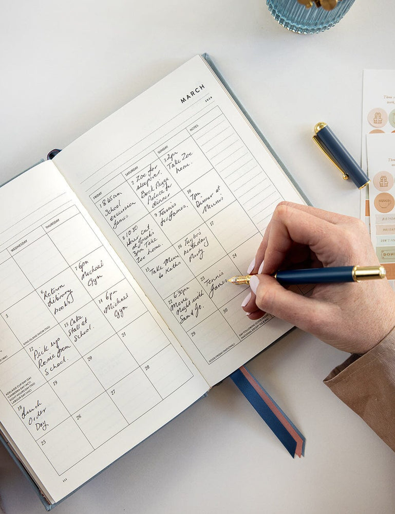 2024 Petite Linen Bound Planner - Casper Blue (Pre-Order) Planners Bespoke Letterpress 