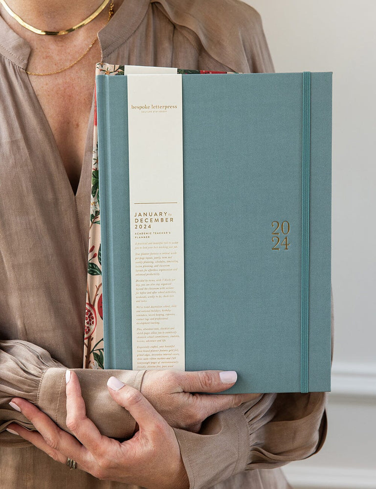 2024 Teachers Planner - Robins Egg Blue (Pre-Order) Planners Bespoke Letterpress 