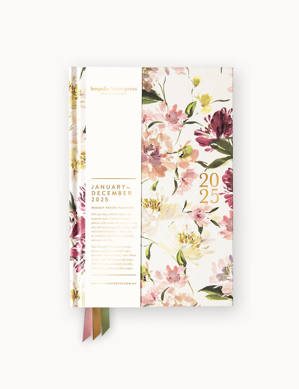 2025 Petite Linen Bound Planner - Peony