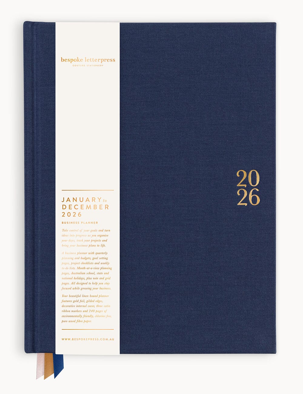 2026 Business Planner - Midnight Planners Bespoke Letterpress 