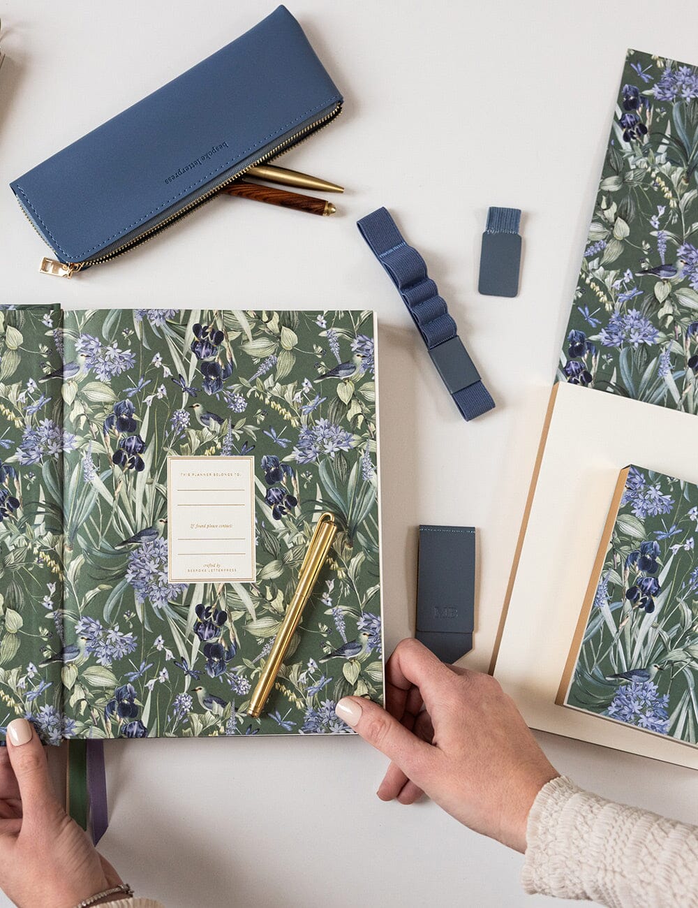 Adhesive Rectangle Pen Loop - Denim Blue