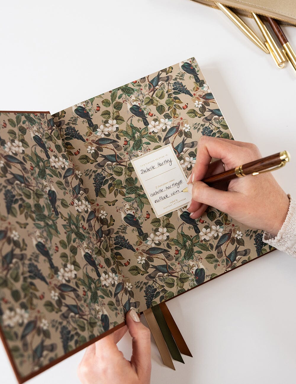 2026 Day to a Page Large Linen Bound Planner - Bronze Planners Bespoke Letterpress 