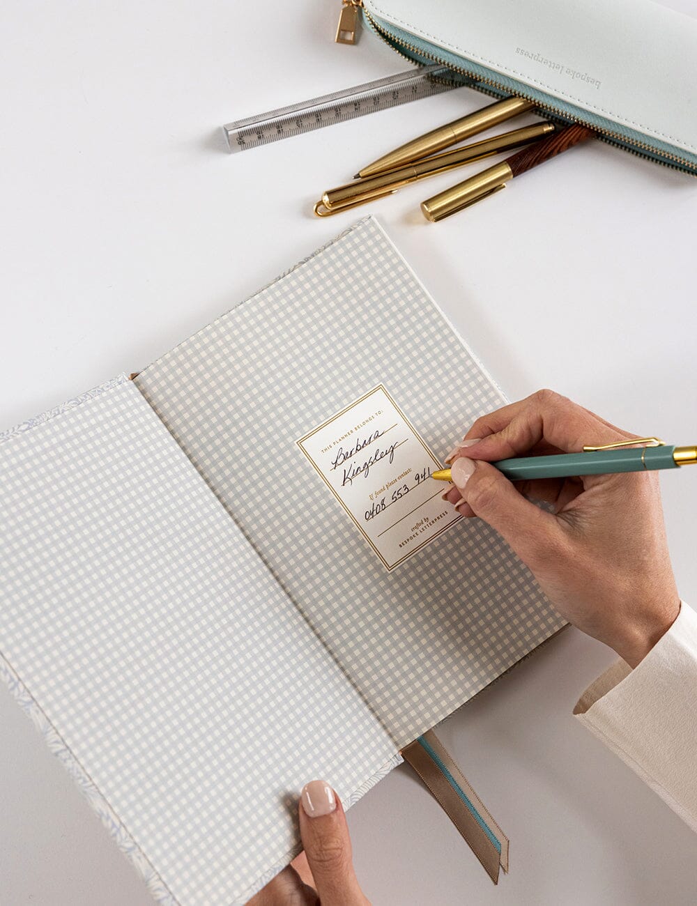 2026 Petite Linen Bound Planner - Dune Planners Bespoke Letterpress 