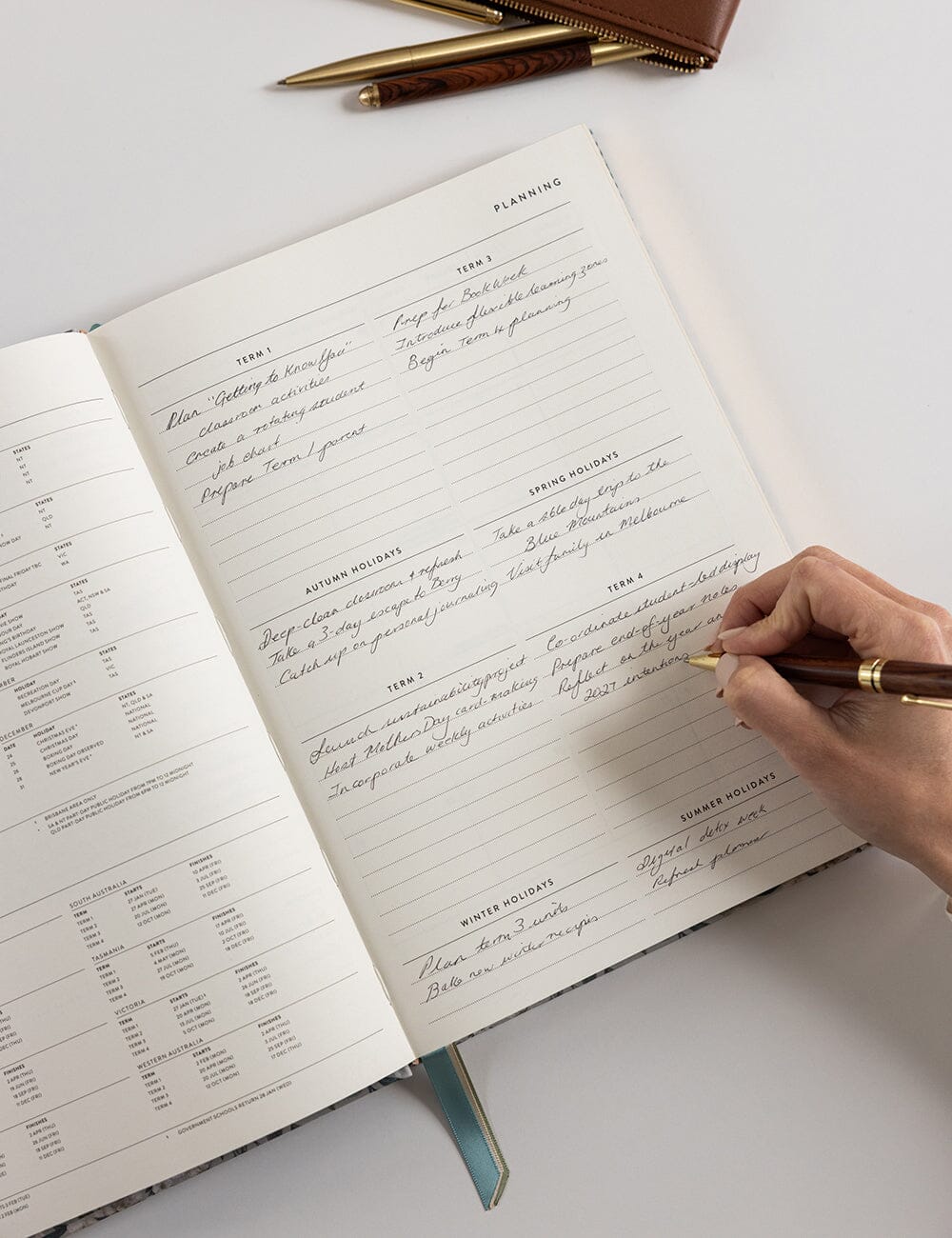 2026 Teachers A4 Planner - Ivory Garden