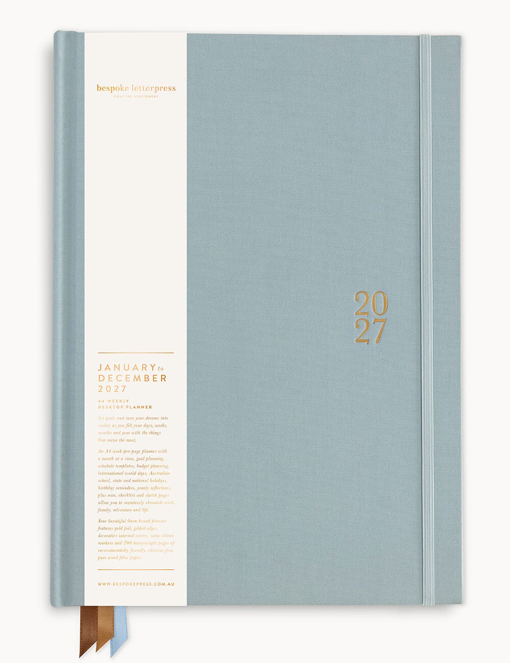 2027 Desktop A4 Planner - Belvedere Planners Bespoke Letterpress 