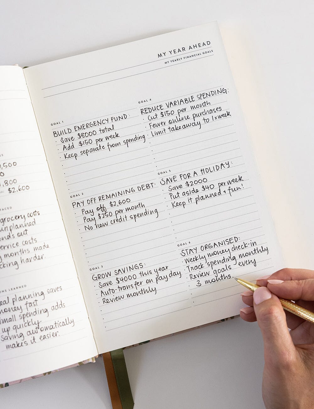2026–2027 Weekly Financial Year Planner – White Blossoms