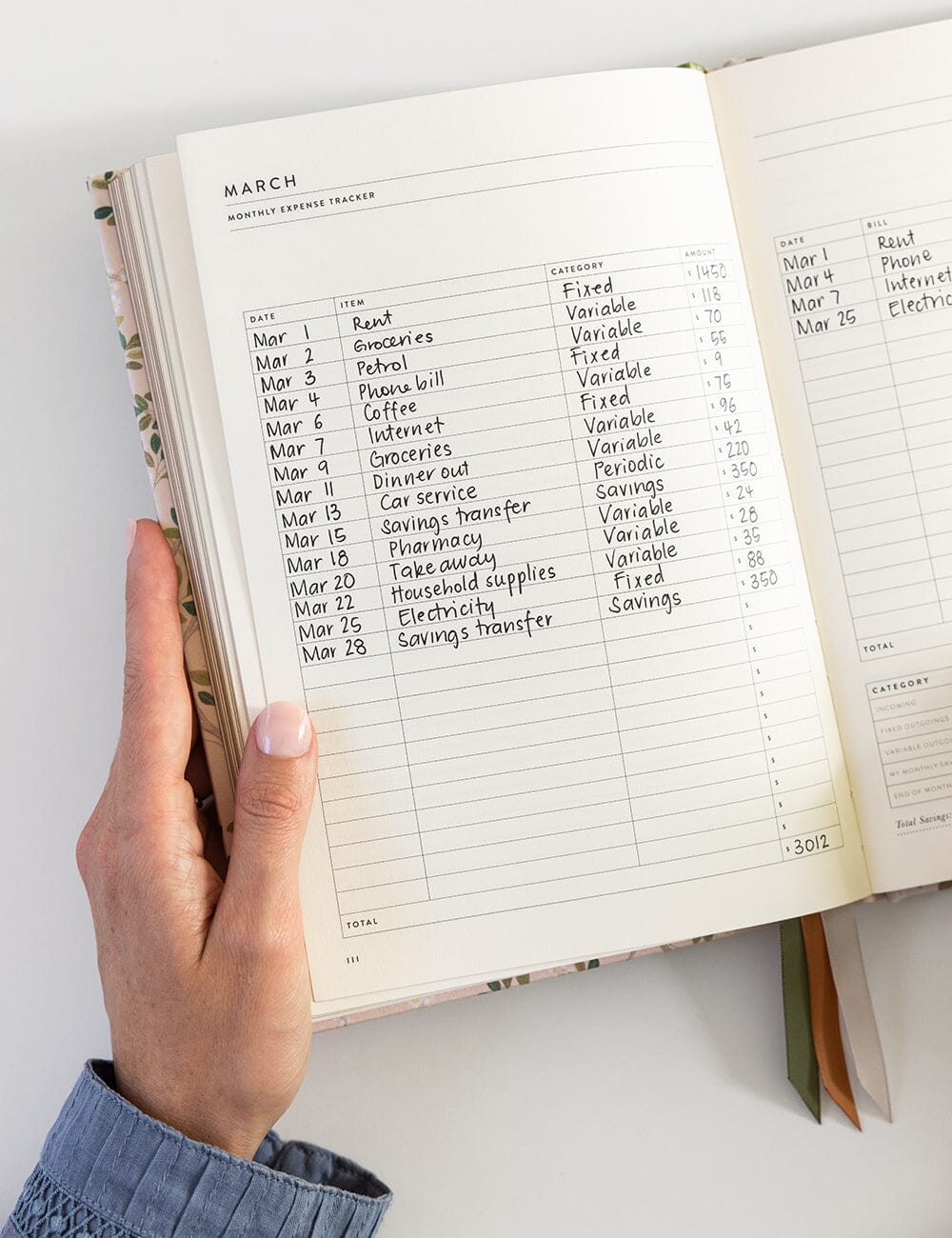 2026–2027 Weekly Financial Year Planner – White Blossoms