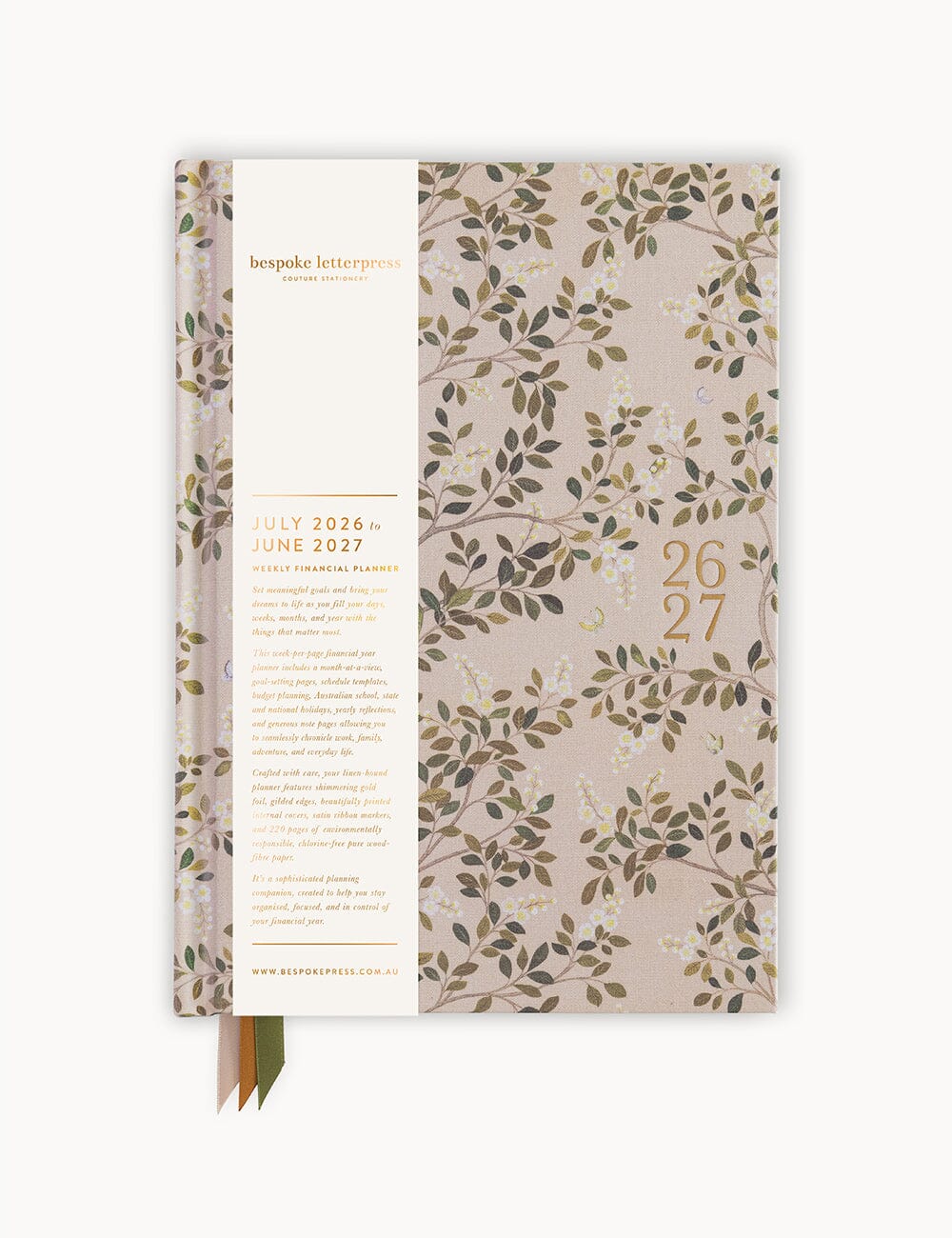 2026–2027 Weekly Financial Year Planner – White Blossoms
