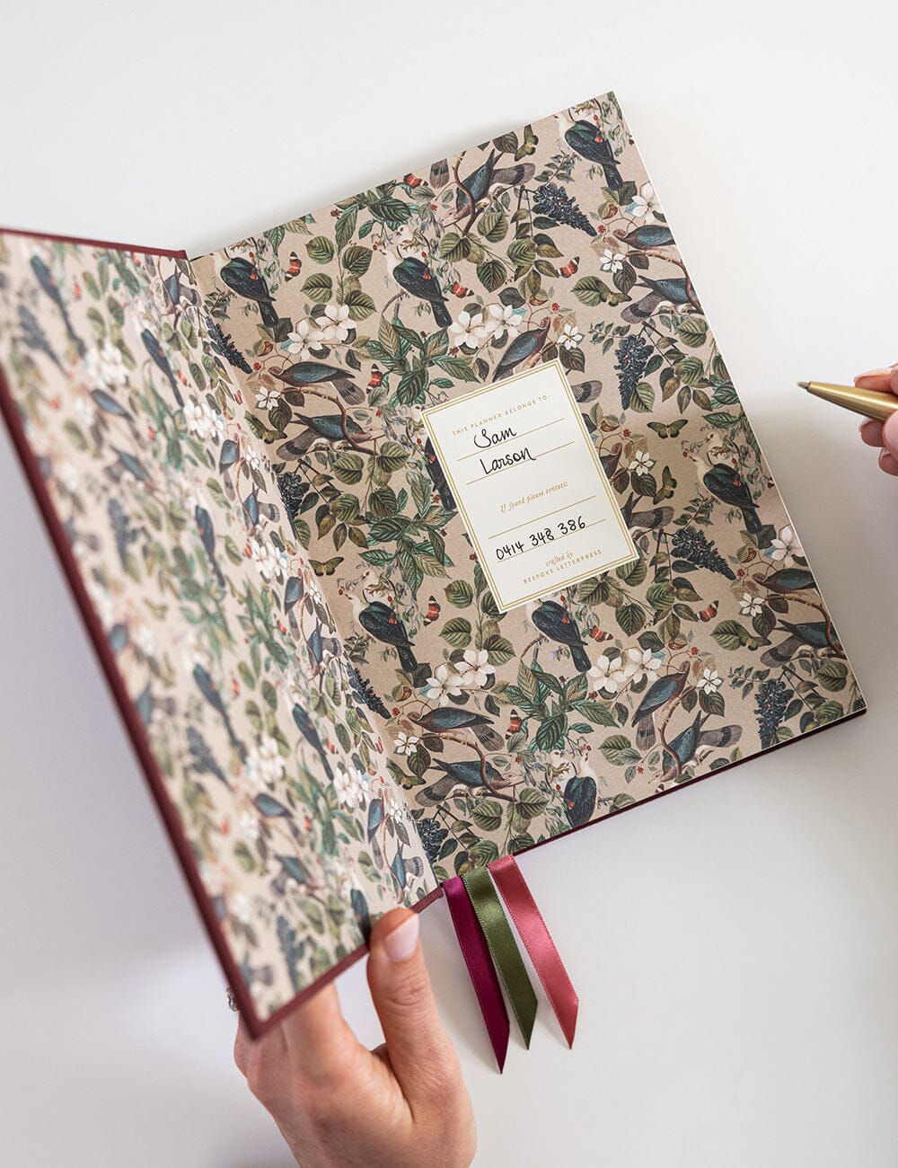 2026–2027 Weekly Financial Year Linen Bound Planner – Mulberry Planners Bespoke Letterpress 