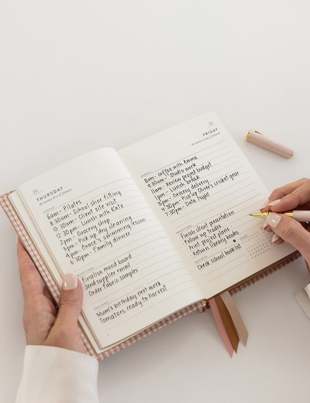 2027 Day to Page Small Planner - Primrose Gingham