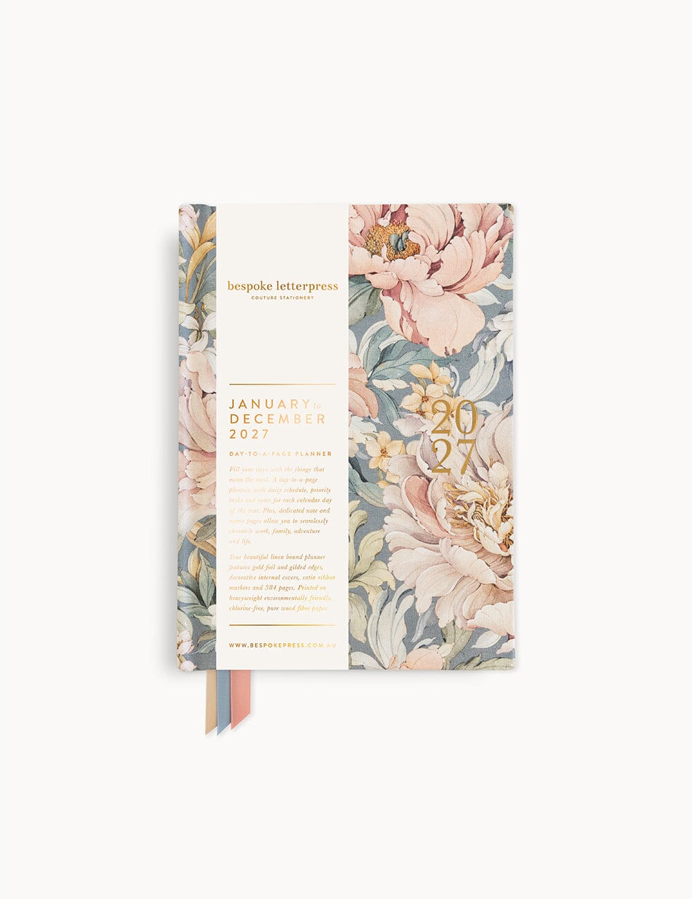 2027 Day to Page Small Planner - Regency Blooms Planners Bespoke Letterpress 