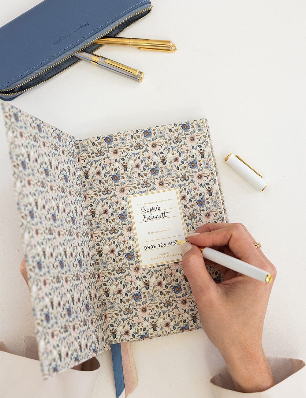 2027 Petite Vertical Planner - Duchess Blooms