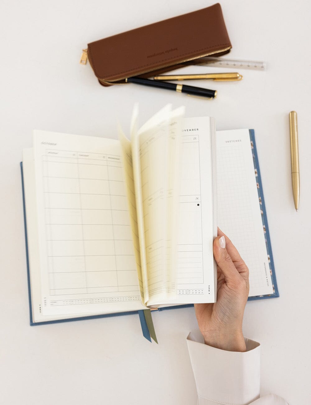 2027 Teachers Desktop Planner - Pembroke Blue