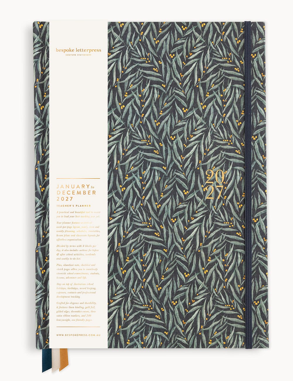 2027 Teachers A4 Planner - Golden Wattle Windsor Planners Bespoke Letterpress 
