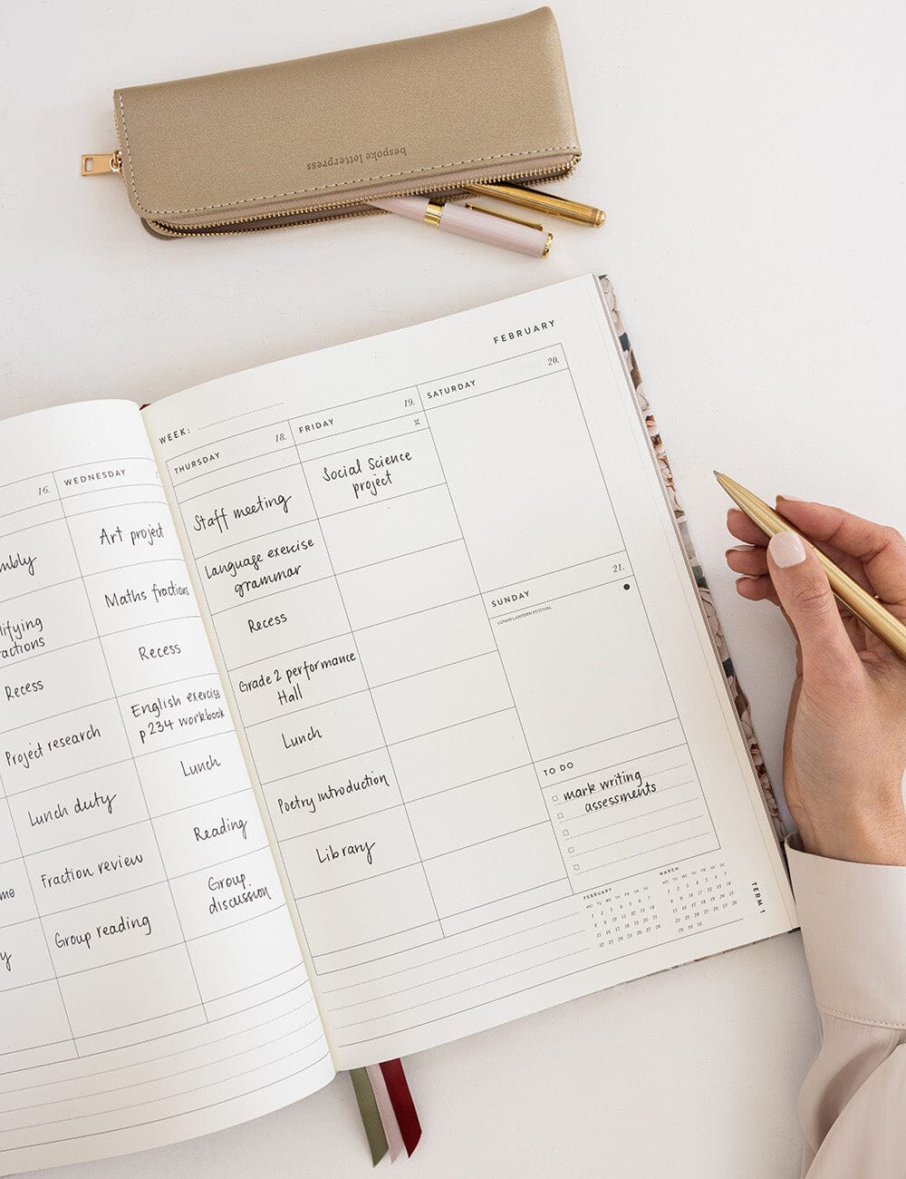 2027 Teachers A4 Planner - Heritage Roses
