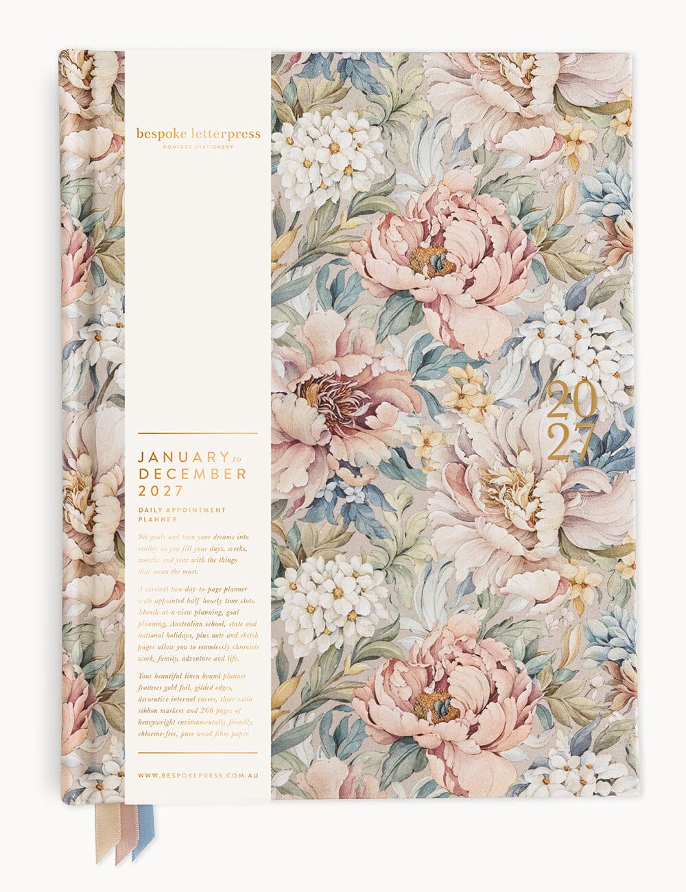 2027 Appointment Planner - Regency Blooms Planners Bespoke Letterpress 
