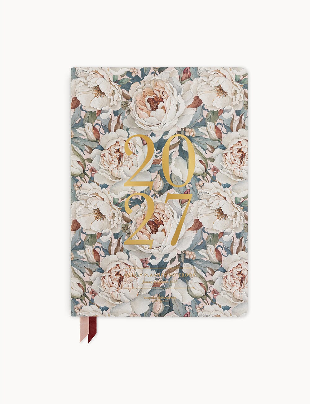 2027 Weekly Planner Notebook - Heritage Roses Planners Bespoke Letterpress 