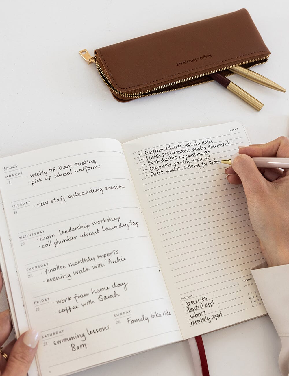 2027 Weekly Planner Notebook - Heritage Roses