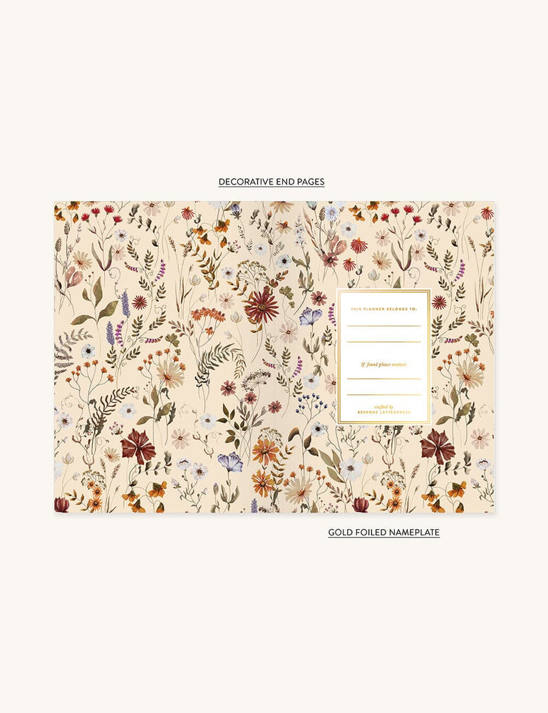 2024 Day to a Page Linen Bound Planner - Moss Green (Pre-Order) Planners Bespoke Letterpress 