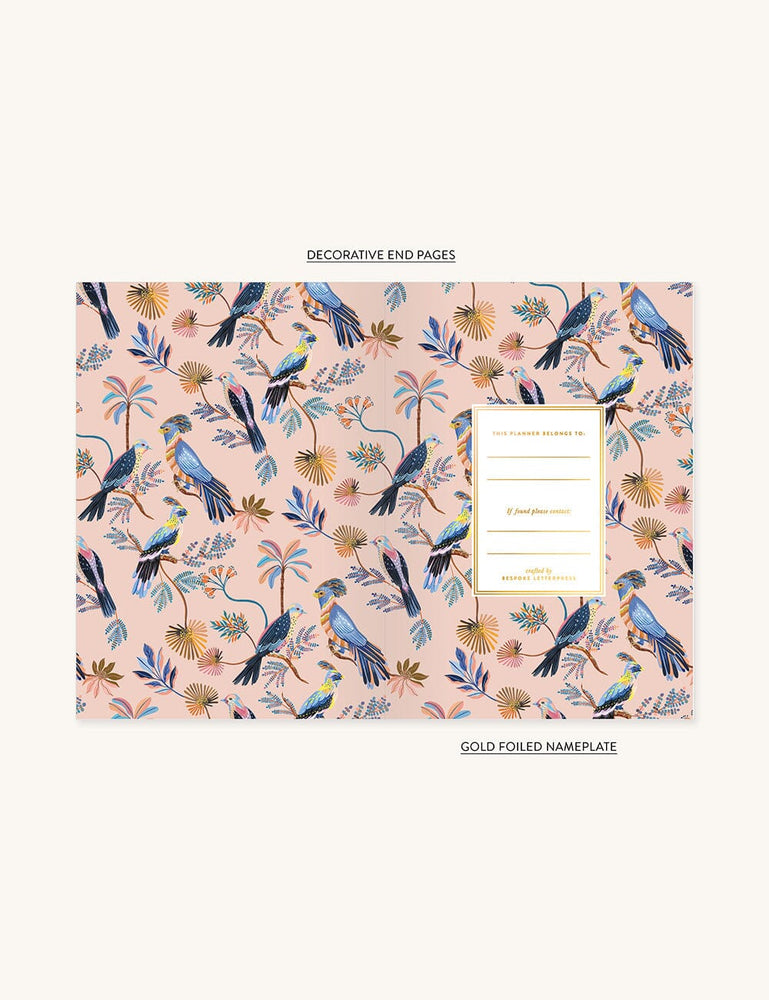 2024 Day to a Page Linen Bound Planner - Songbirds (Pre-Order) Planners Bespoke Letterpress 