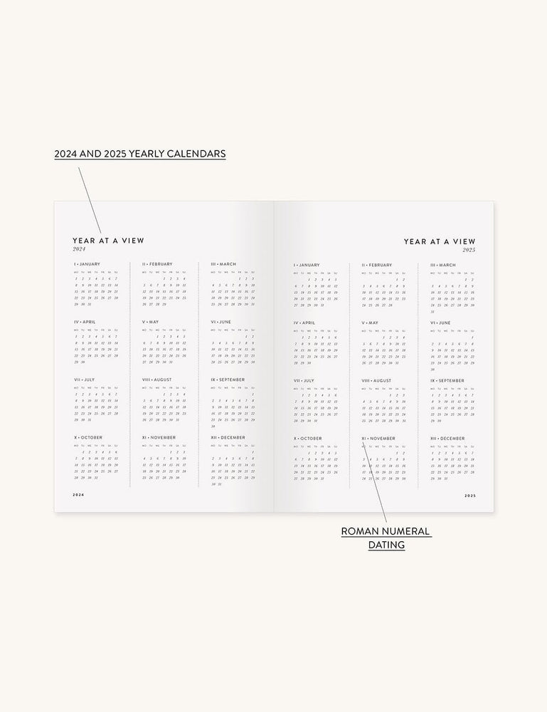 2024 Day to a Page Linen Bound Planner - Songbirds (Pre-Order) Planners Bespoke Letterpress 