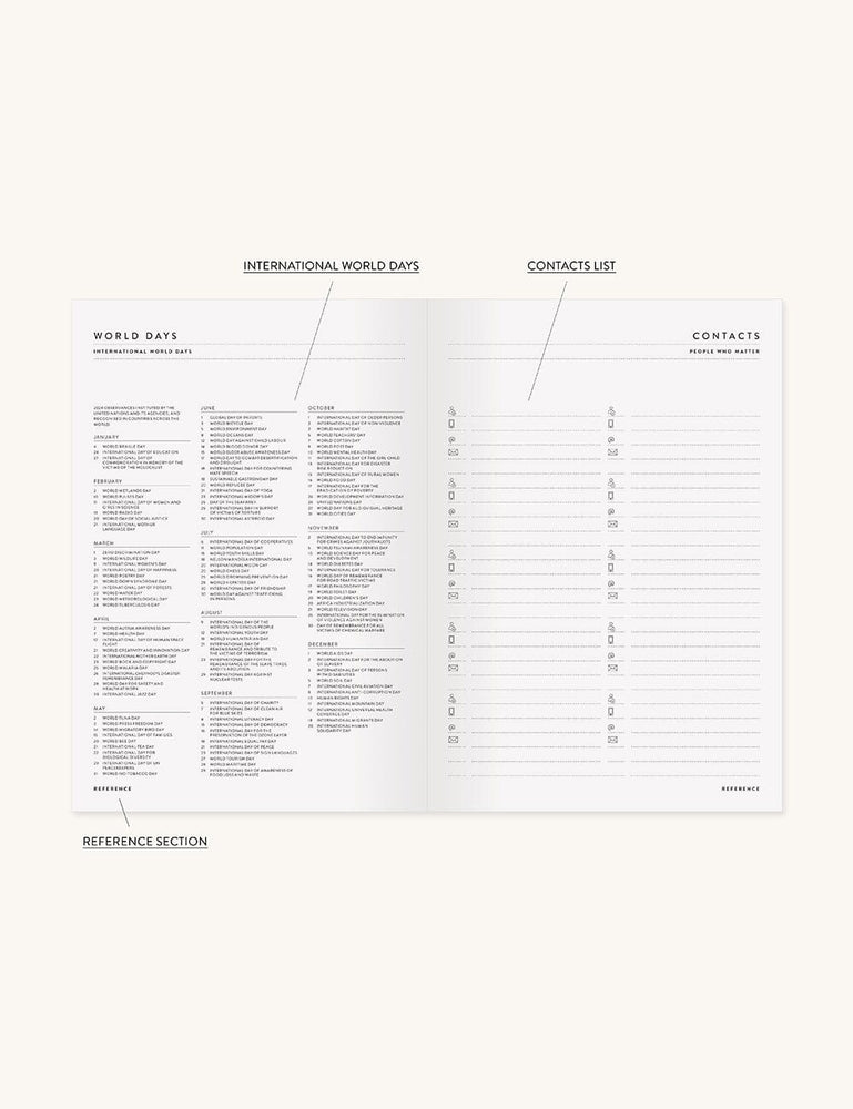 2024 Desktop Linen Bound Planner - Pomegranate (Pre-Order) Planners Bespoke Letterpress 