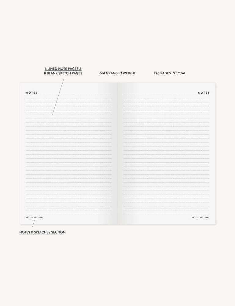 2024 Desktop Linen Bound Planner - Pomegranate (Pre-Order) Planners Bespoke Letterpress 