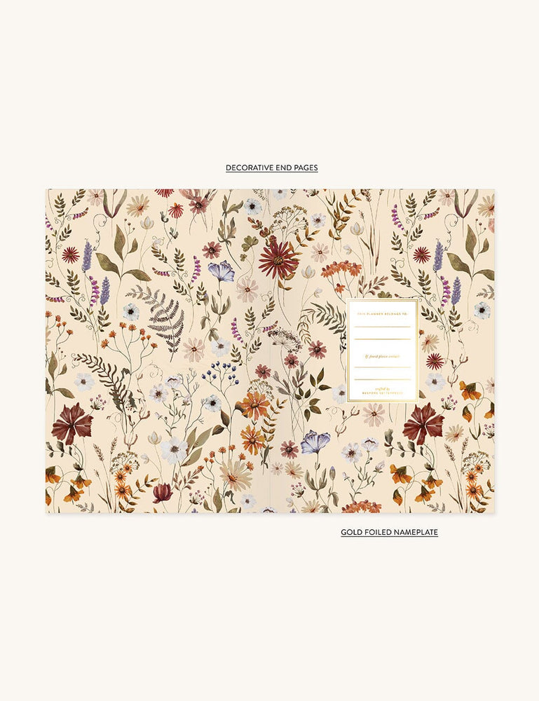 2024 Desktop Linen Bound Planner - Botanica Planners Bespoke Letterpress 