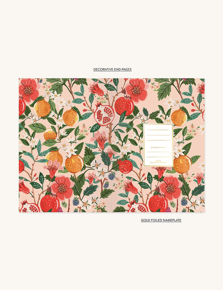 2024 Desktop Linen Bound Planner - Pomegranate (Pre-Order) Planners Bespoke Letterpress 