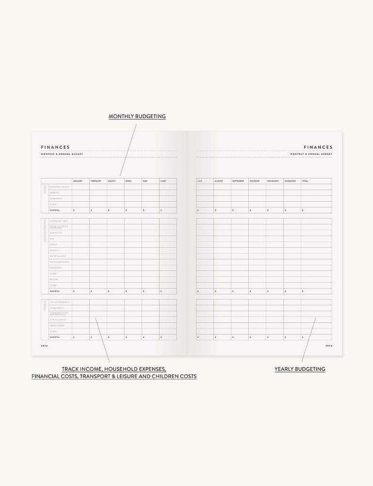 2024 Desktop Linen Bound Planner - Bermuda (Pre-Order) Planners Bespoke Letterpress 