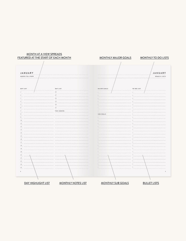 2024 Desktop Linen Bound Planner - Pomegranate (Pre-Order) Planners Bespoke Letterpress 