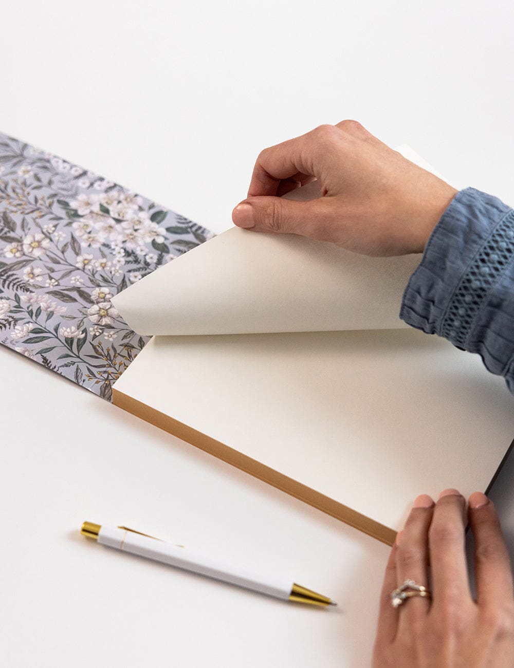 Ivory Garden Notepad Desktop Jotter Jotters Bespoke Letterpress 