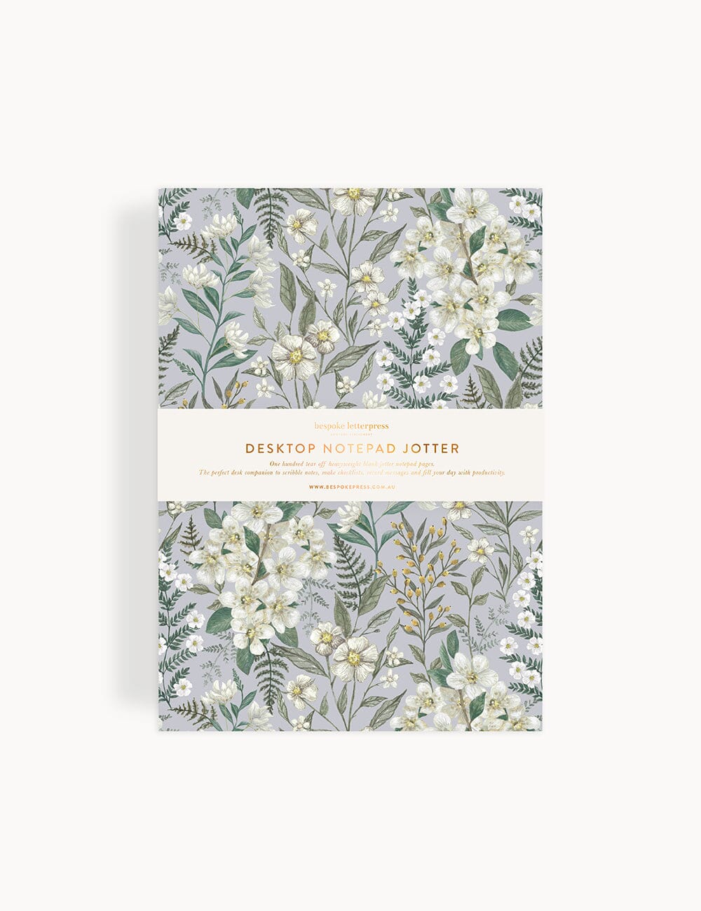 Ivory Garden Notepad Desktop Jotter Jotters Bespoke Letterpress 